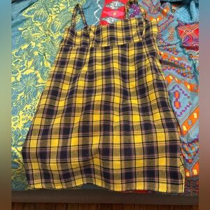Yellow plaid dress - Urban Outfitters